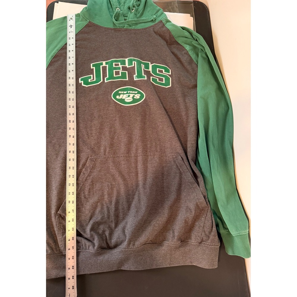 Fanatics New York Jets Hoodie Mens 3XLT Grey Green Good NFL Football Pullover - Picture 8 of 8